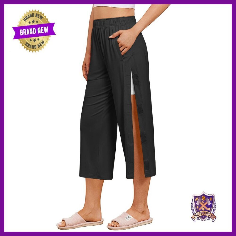 Women's Adaptive Tear Away Capri Pants for Surgery Recovery